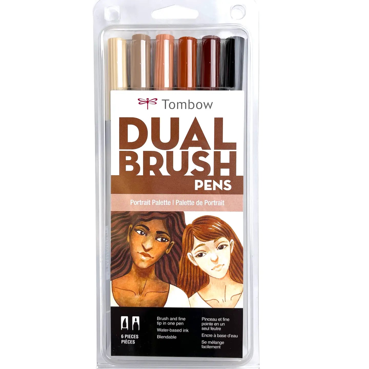 Dual Brush Pen -- Portrait Set, 6 colors