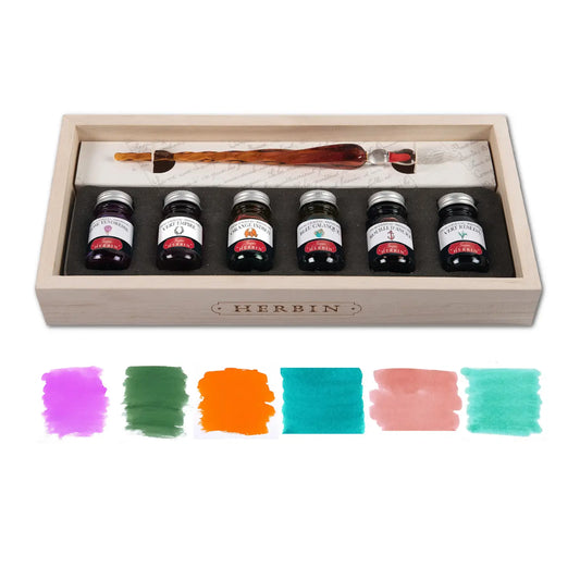 Herbin Glass Pen Gift Set with Inks