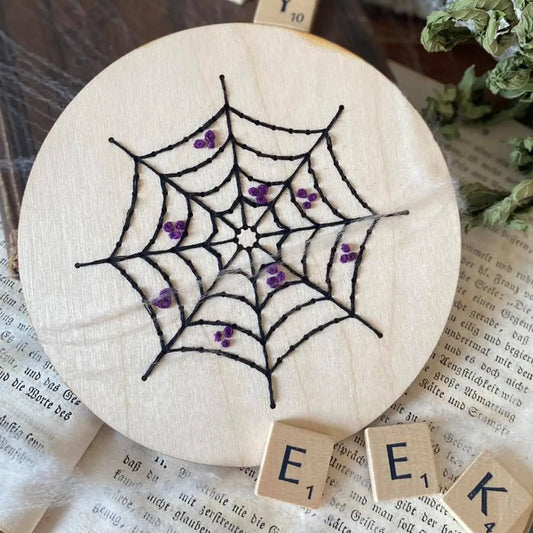 Spider Web Wood Embroidery Kit
