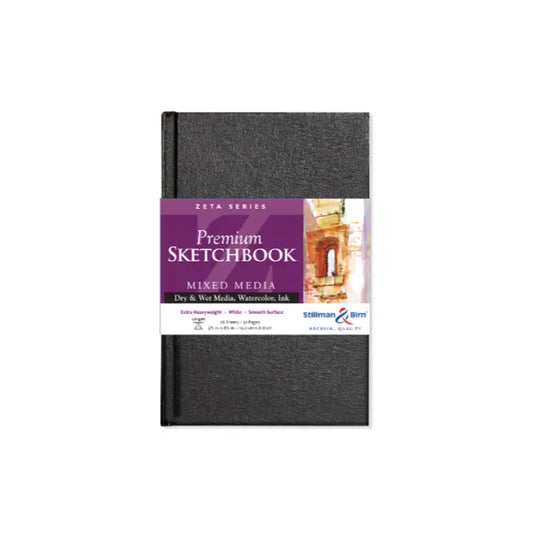 Mixed Media Sketchbook; Zeta Series; Hardcover (portrait, 5.5" x 8.5")