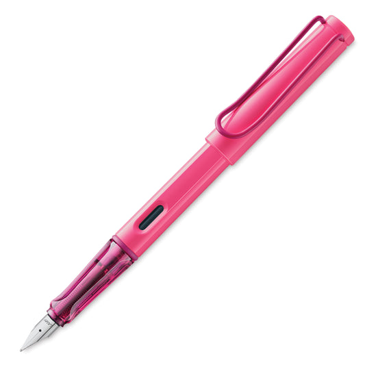 Neon Pink Safari Fountain Pen, Med Nib