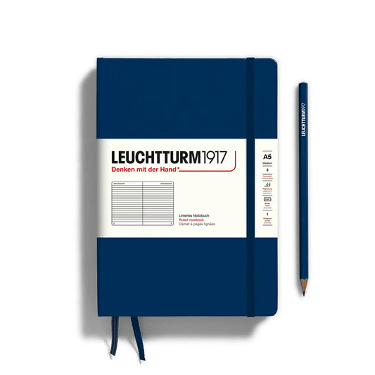 LEUCHTTURM1917 A5 Notebook Soft Cover, Ruled - Navy