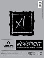 Rough Newsprint pad, 100 Sheets, 9"x12"