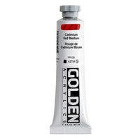 Cadmium Red Medium; Golden Heavy Body Acrylic, 2oz