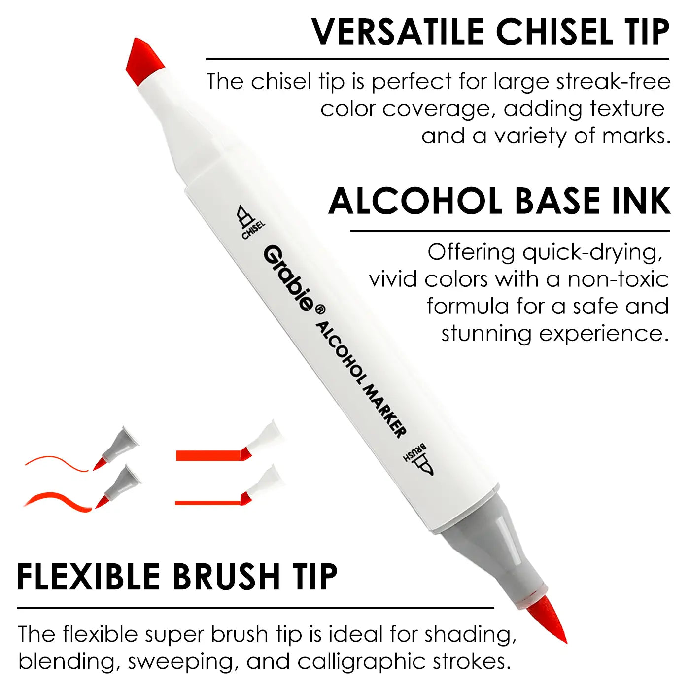 Grabie dual tip alcohol-based makers (set of 48)
