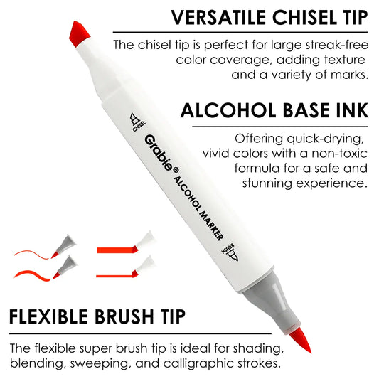 Grabie dual tip alcohol-based makers (set of 48)
