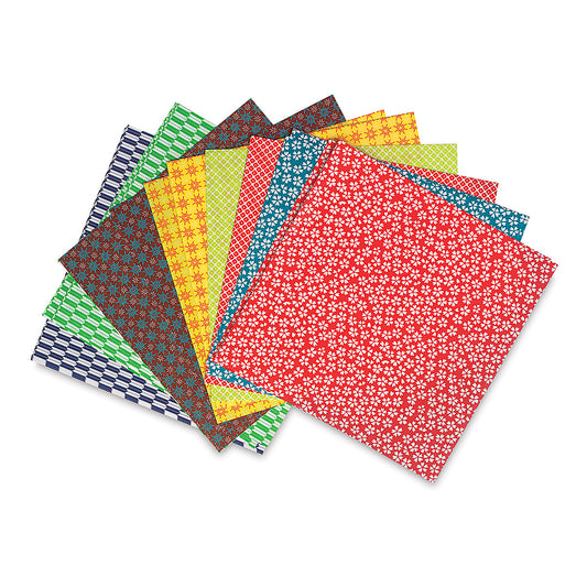 Kimono and Folk Art Origami Paper - Double Sided, 20 Sheets