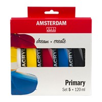 Amsterdam Acrylic Primary set; 120 ml; 5 piece