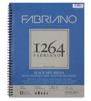 Fabriano Black Mixed Media, 7x10 wirebound, 20 sheets