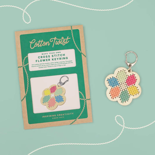 Flower Stitched Key Ring Kit