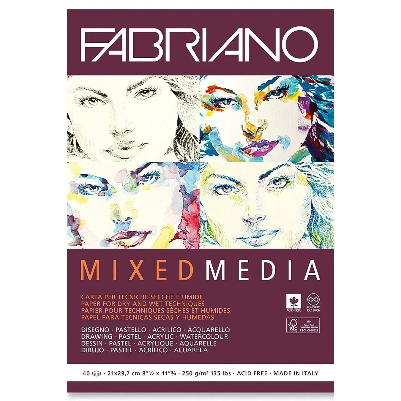 Fabriano Mixed Media, 9x12, 250gsm