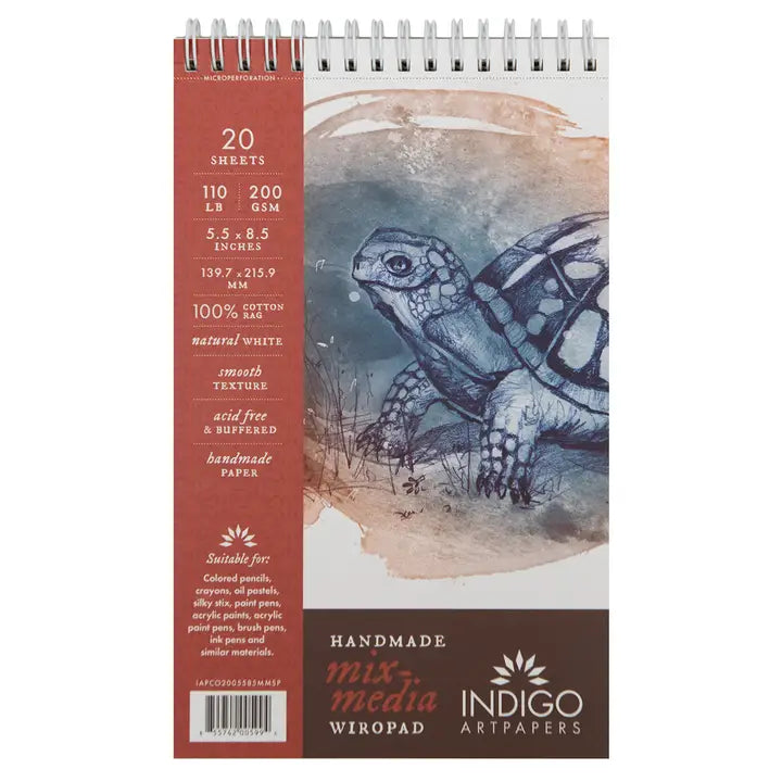 Indigo Art Paper book, 6"x9"