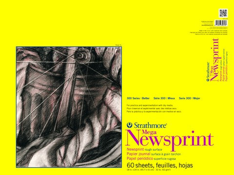 Mega Newsprint Rough Tape 60 Sheets 33Lb 18X24