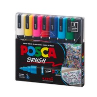 Posca PC-5M Brush Paint Marker Set of 8