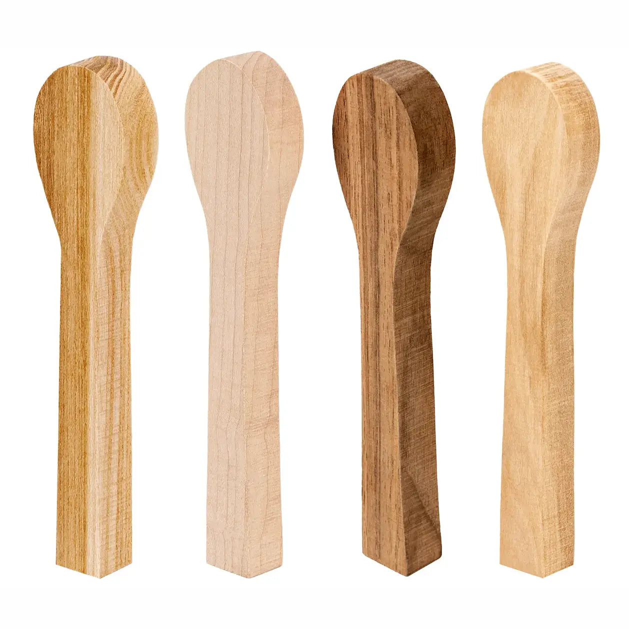 Spoon Carving Wood Blanks (set of 4 - Elm, European Walnut, Maple, and Alder)