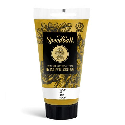 Water Soluble Block Printing Ink 2.5oz Gold