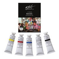 M Graham 5 Color Basic Gouache Set
