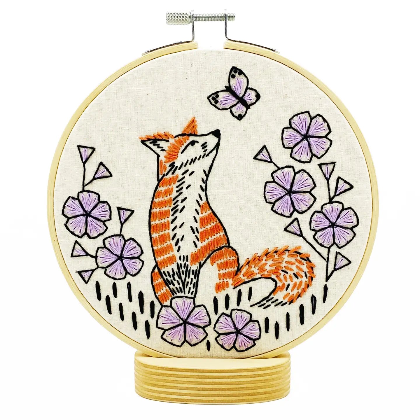 Fox in Phlox Embroidery Kit