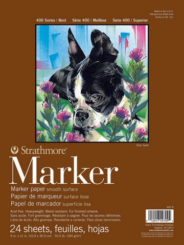 Marker Pad Smooth Surface Tape Bound 50Lb 24Sh 9X12