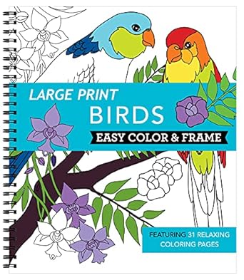 Birds - Easy Color & Frame Coloring Book