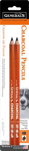General's Charcoal Pencils 4B - 2 pack