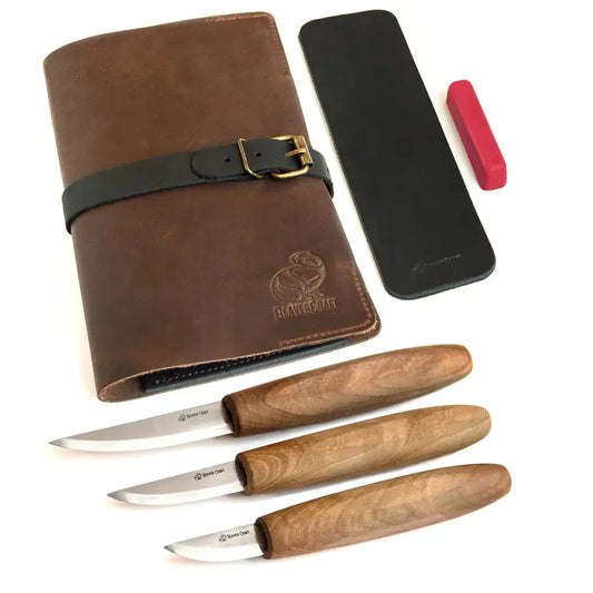 Premium Whittling Set with walnut handles