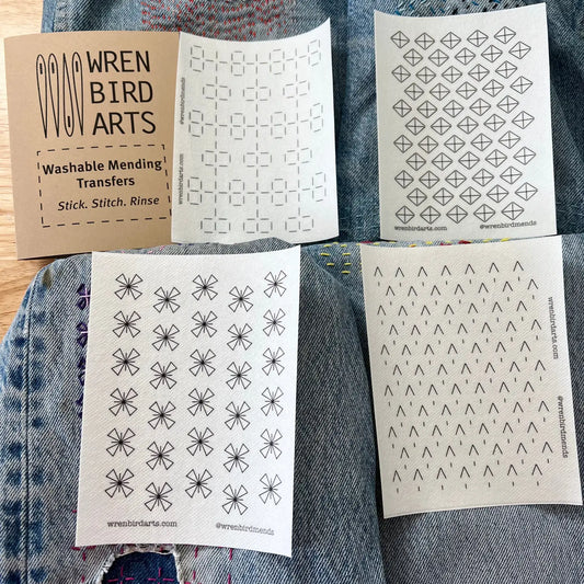 Brown Set - Sashiko Transfer Patterns; washable