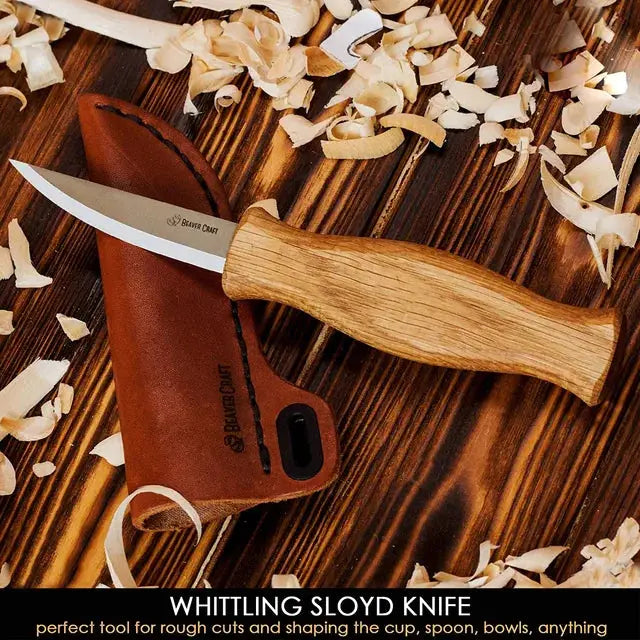 Whittling Knife with Leather Sheath