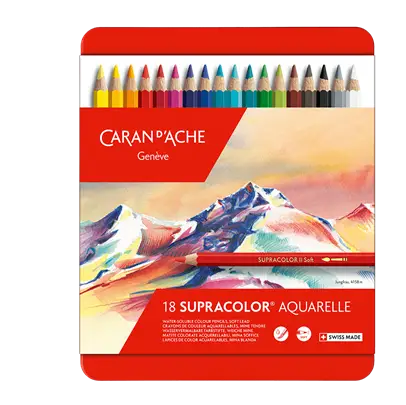 Supracolor Watercolor Pencils, Tin Case - set of 18