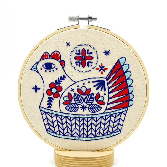 French Hen Embroidery Kit
