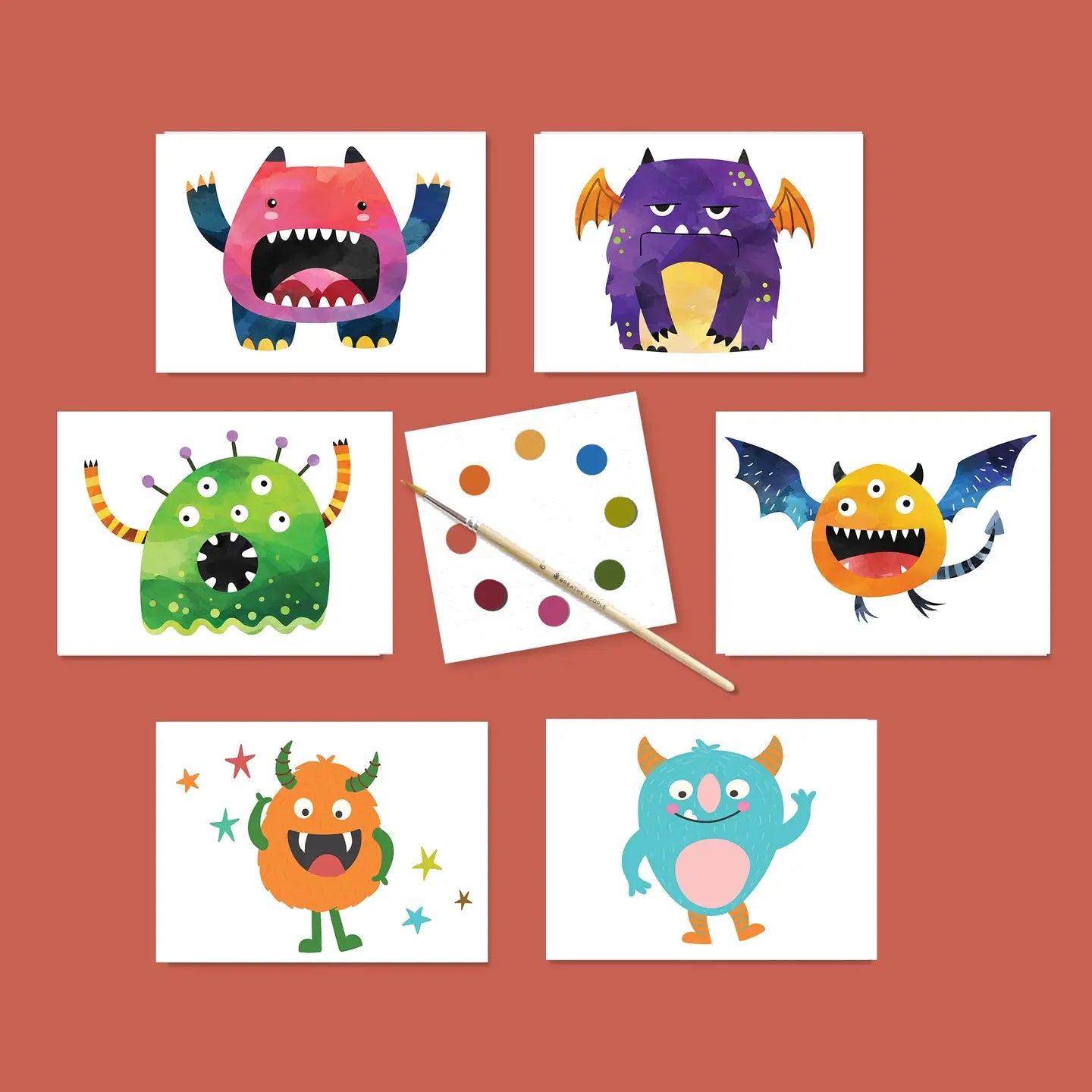 Monsters: All-in-one Mini Watercolor Kit