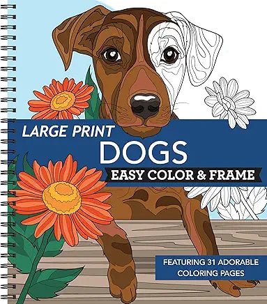 Dogs - Easy Color & Frame Coloring Book