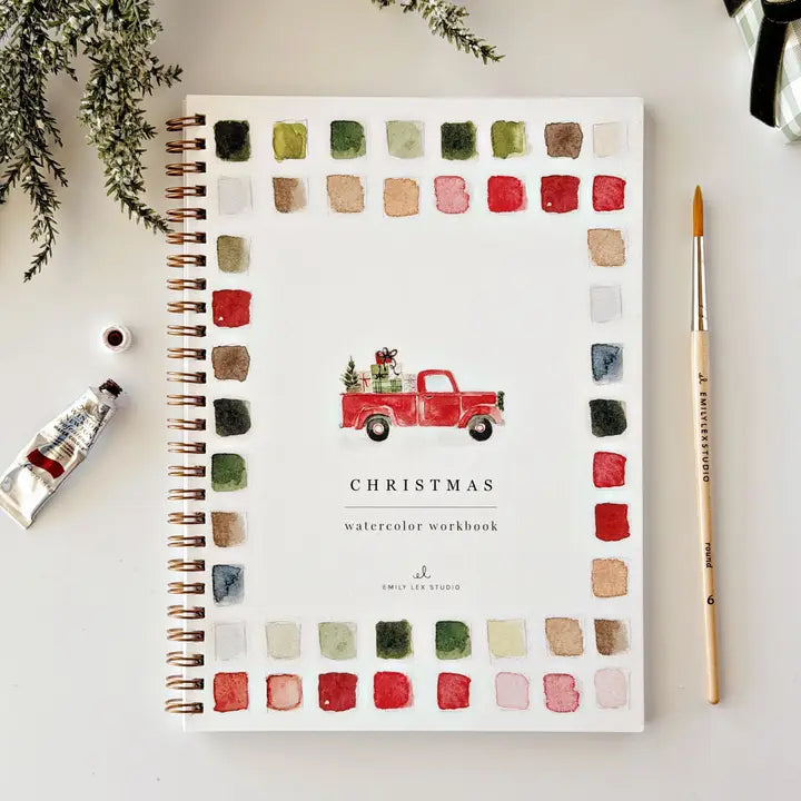 Christmas Truck Watercolor Workbook