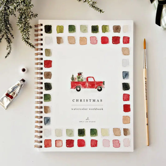 Christmas Truck Watercolor Workbook