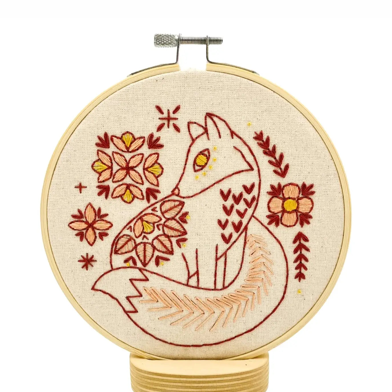 Folk Fox Embroidery Kit