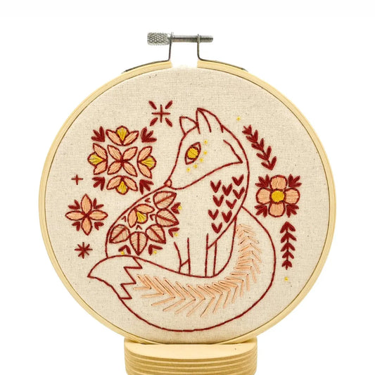 Folk Fox Embroidery Kit