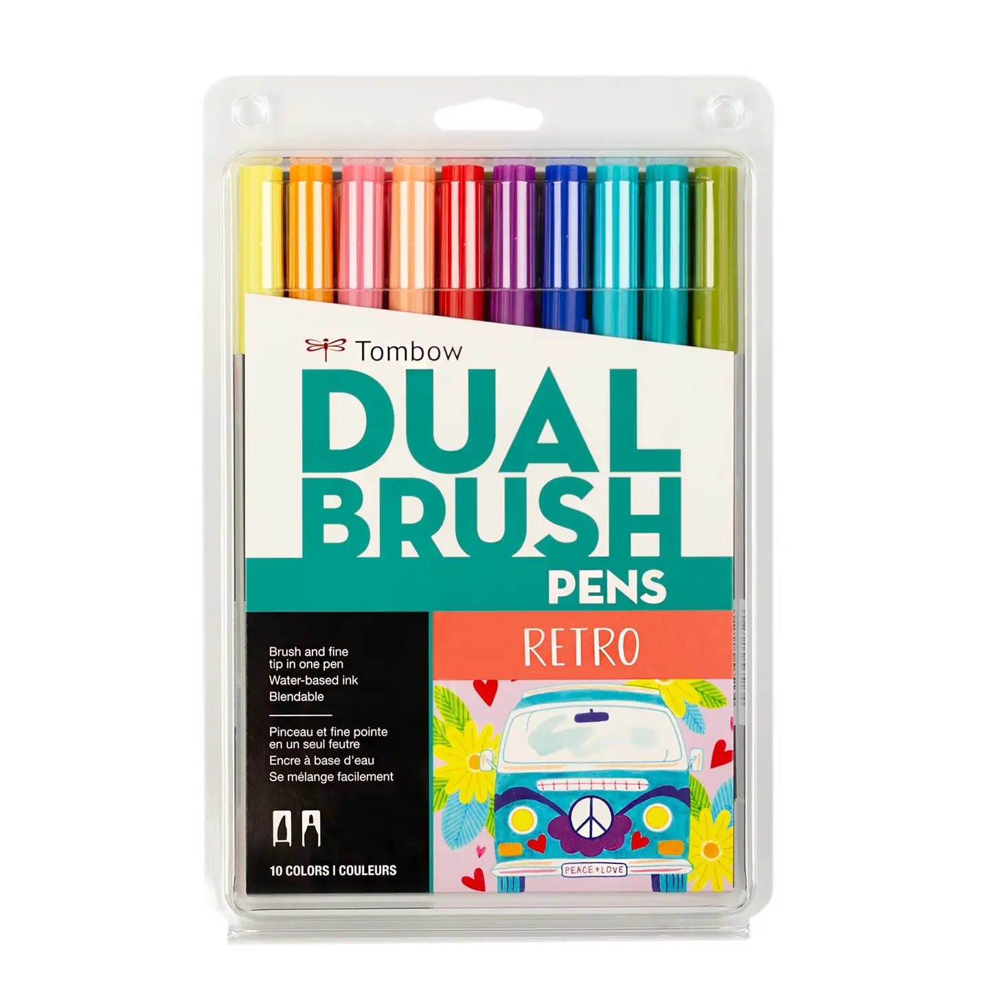 Dual Brush Pen -- Retro Set; 10 colors