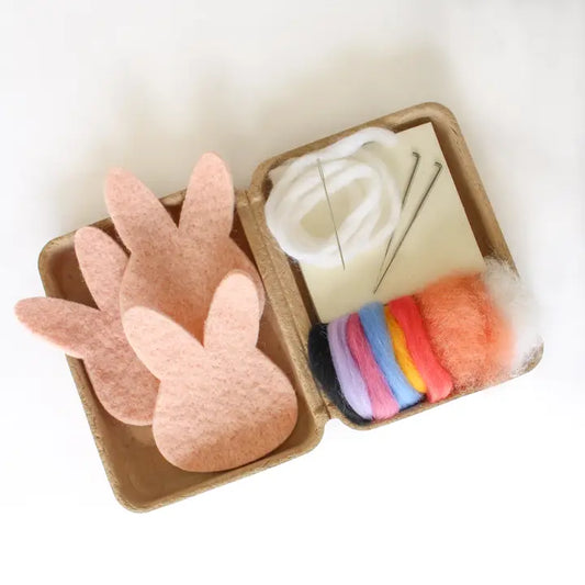 Pink Bunnies Needle Felting Craft Kit