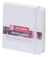 White Hardcover Sketchbook, 140gsm, 5x5 by Talens