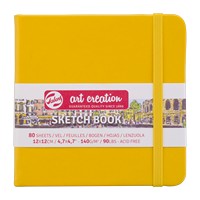 Golden Yellow Hardcover Sketchbook, 140gsm, 5x5 by Talens
