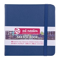 Navy Blue Hardcover Sketchbook, 140gsm, 5x5 by Talens