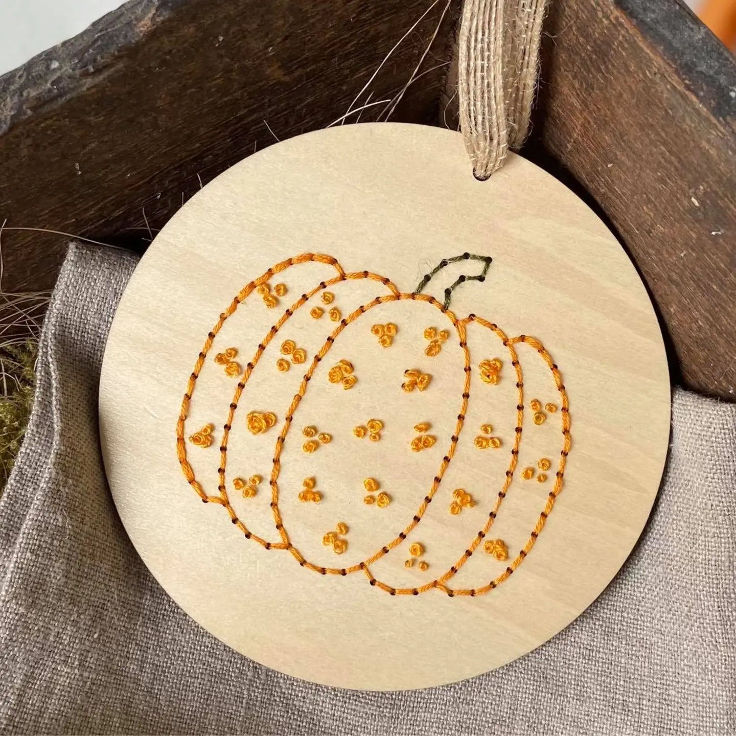 Pumpkin Wood Embroidery Kit