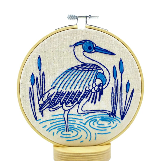 Blue Heron Embroidery Kit