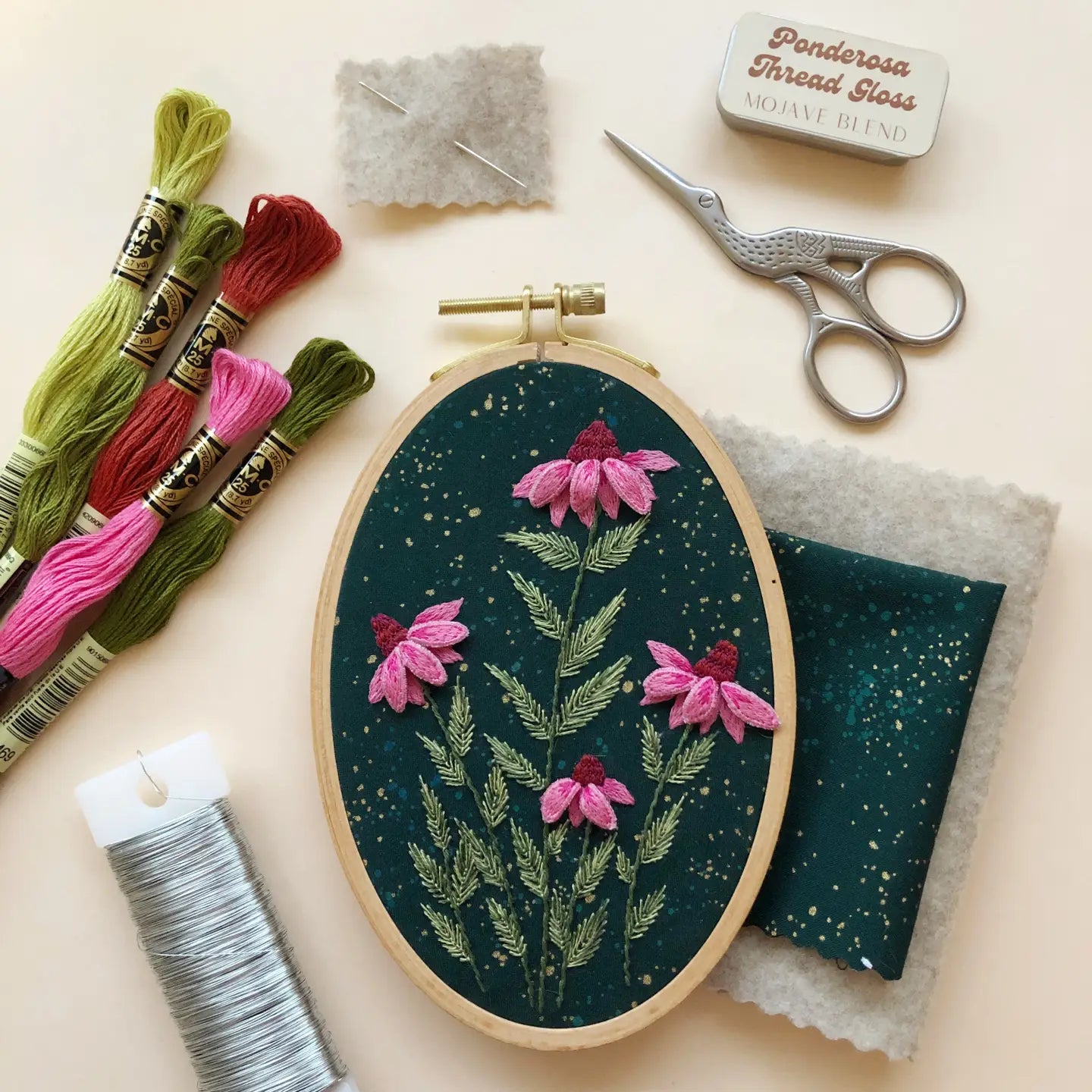 Coneflower Embroidery Kit