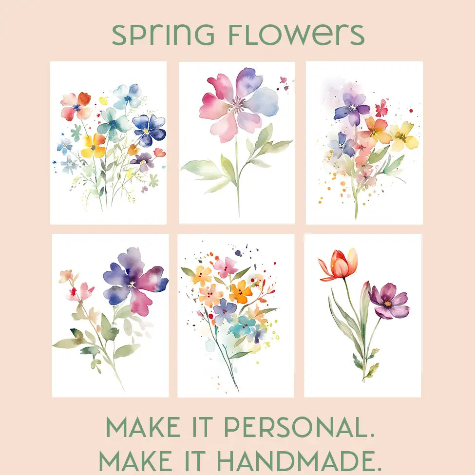 All-in-one Mini Watercolor Kit - Spring Flowers