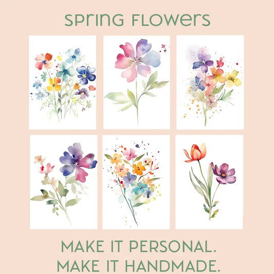 All-in-one Mini Watercolor Kit - Spring Flowers