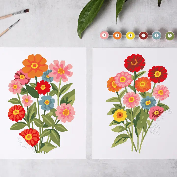 Zinnia Blooms - Paint by Number Kit