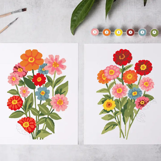 Zinnia Blooms - Paint by Number Kit