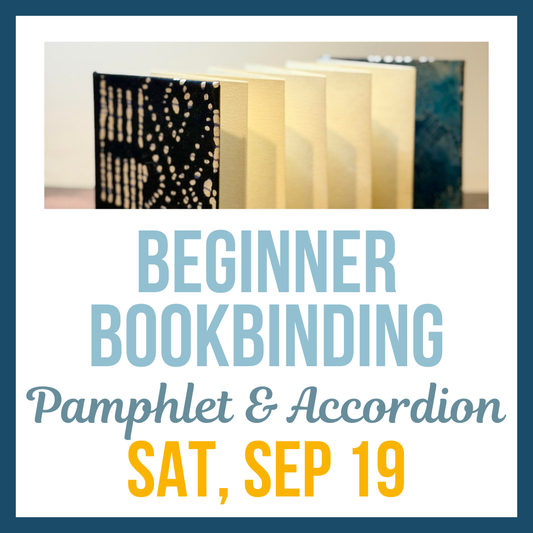 Beginner Bookbinding: Pamphlet Stitch & Accordion Fold; Sat, Sep 19 @ 10:00am