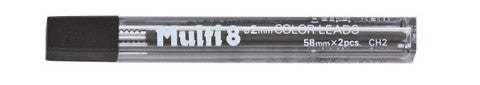 Multi8 Lead Refill, 2.0Mm Black, 2Pc Tube